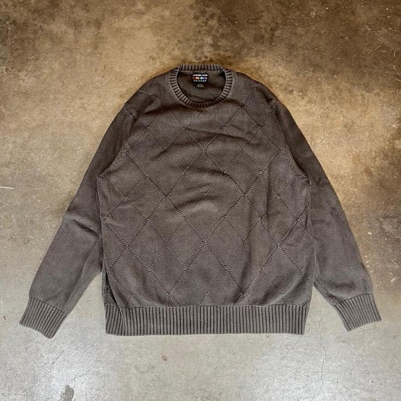 American Vintage Other - Vintage 90s Brown diamond pattern sweater Men's Size XL